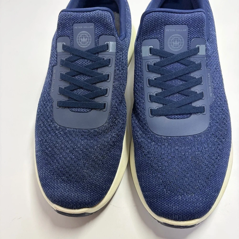 PETER MILLAR Hyperlight Apollo Crown Sport Navy Knit Slip On Sneakers Size 11